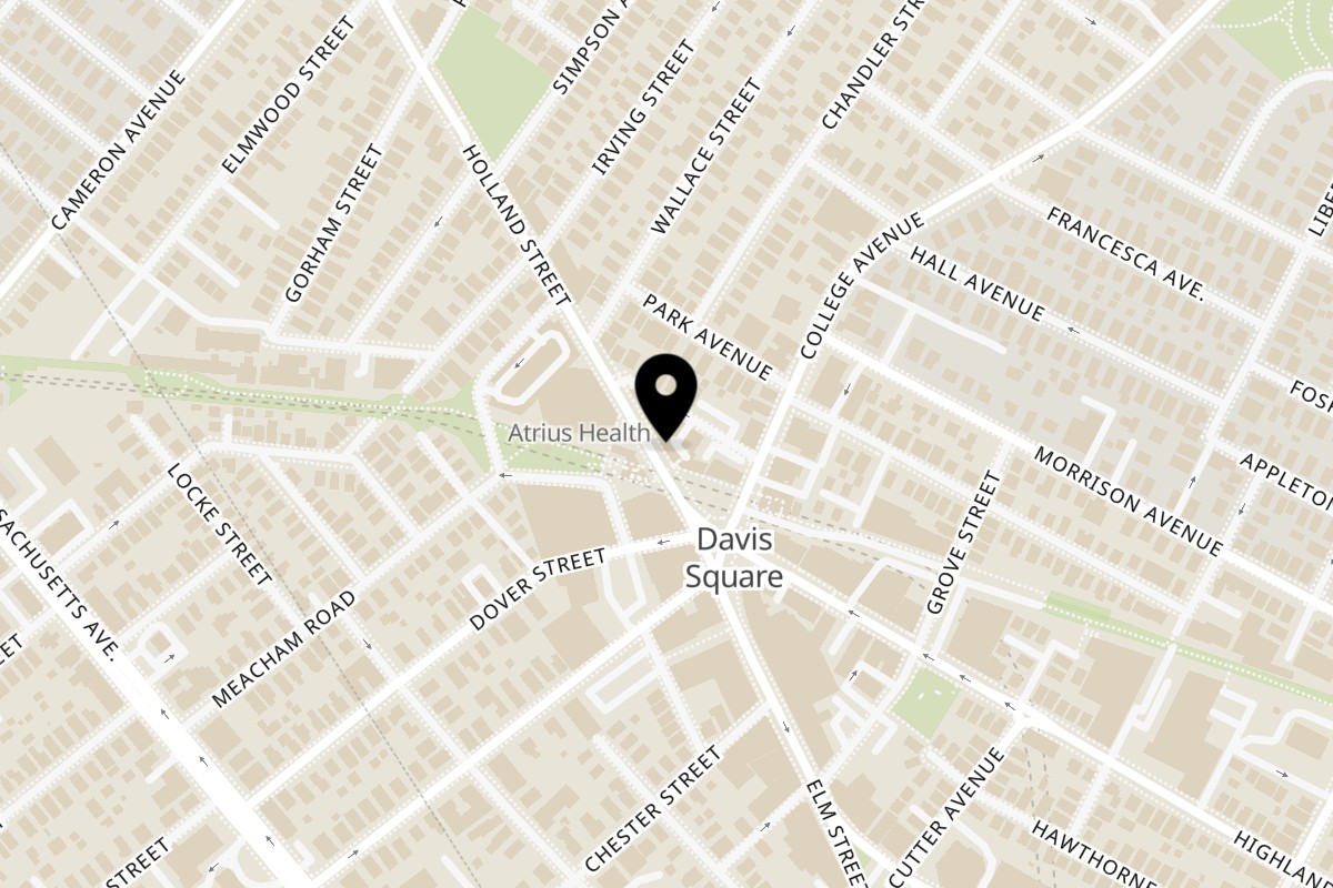 Map showing the location of Saigon Tiger on 7 Holland St in Somerville
